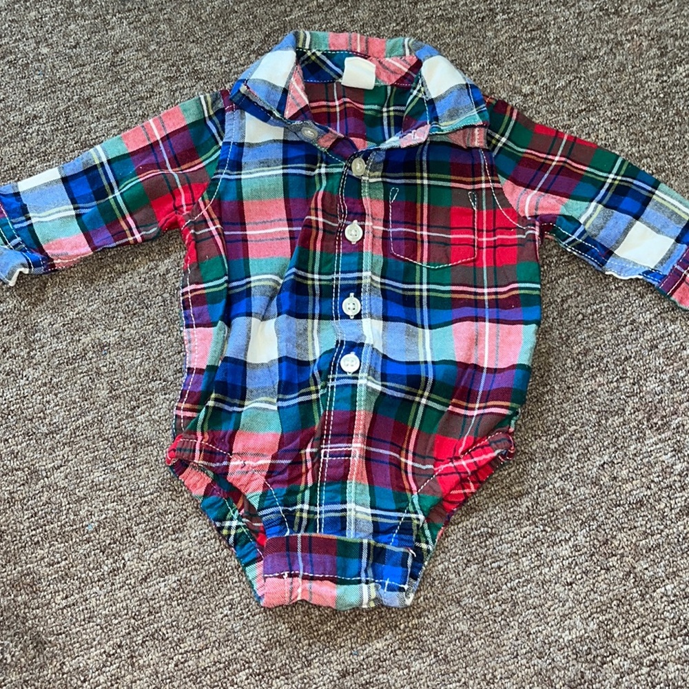 Gap Flannel Onesie Size 3-6 Months